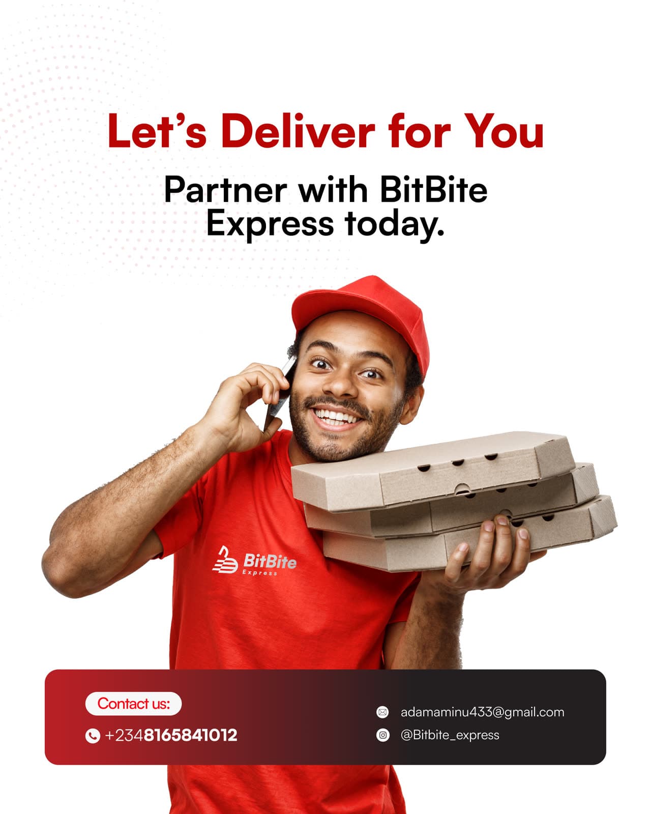 BitBite scooter with delivery box and services list